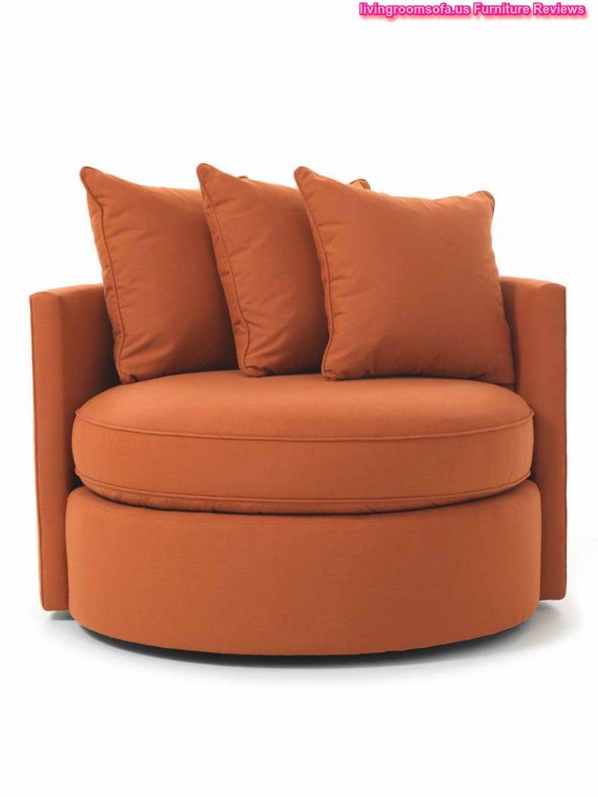 Orange Circle Swivel Chairs For Living Room