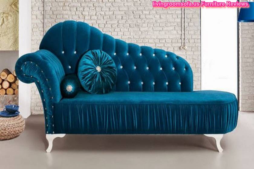  Parliament Aqua Velvet Chaise Lounge