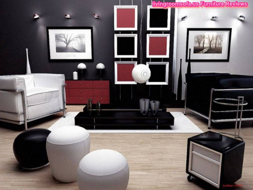  Red And Black Living Room Furniture Coffe Table Ottomans