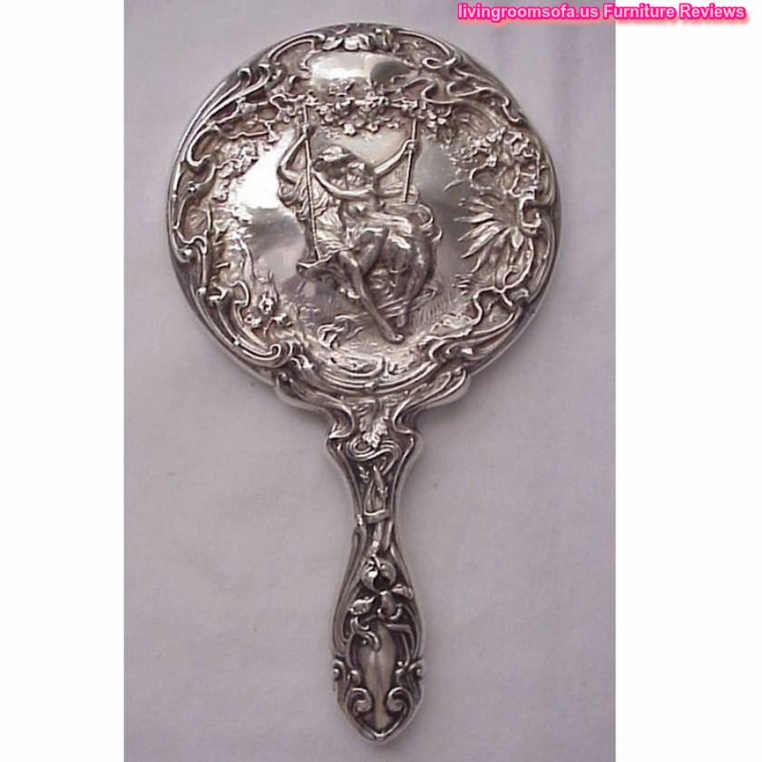  Silver Carved Antique Vanity Mirror