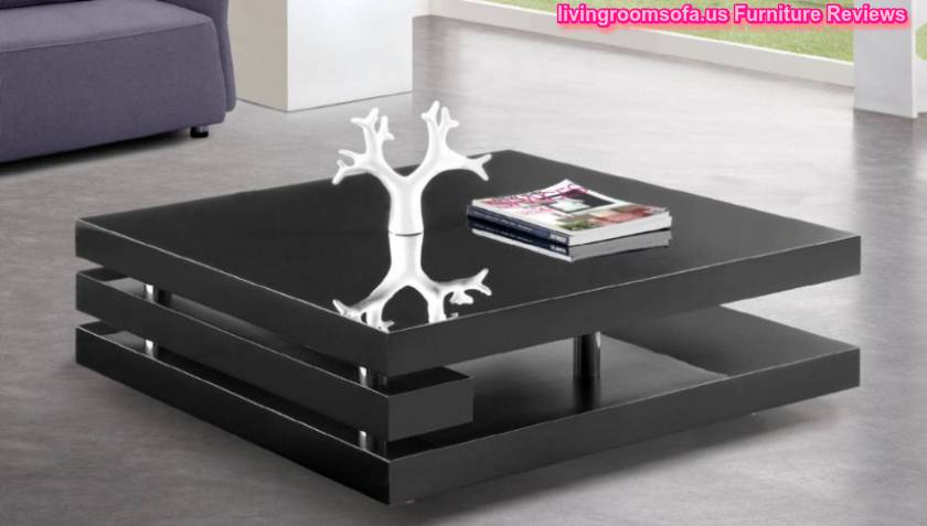 Simple Modern Black Wood Coffee Table