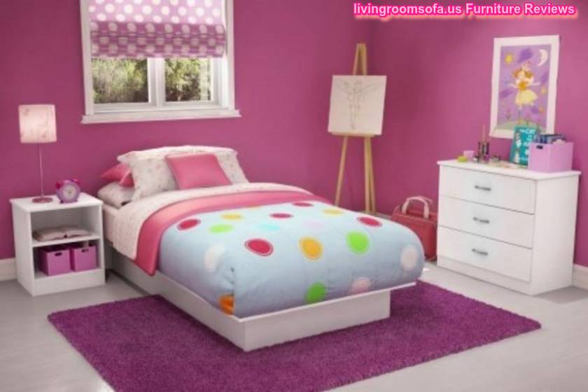 Small White Dresser Furniture Minimalist Children Bedroom Kids Bedroom Ideas Purple Wall With Simple Bedding Style