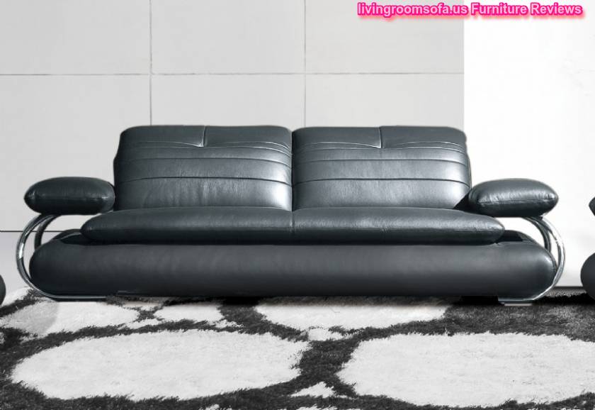 Unique Living Room Black Leather Sofa