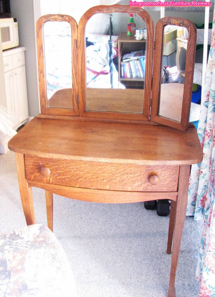  Wooden Antique Folding Vanity Mirror Design