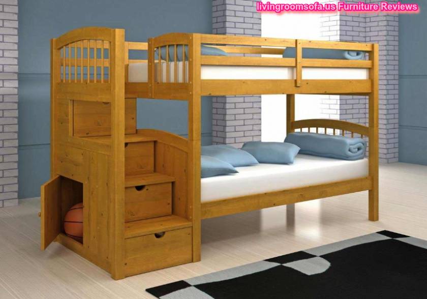 Wooden Bunk Beds With Stairs