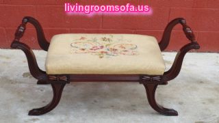  Amazing Bench Antique Wooden Fabric Carved