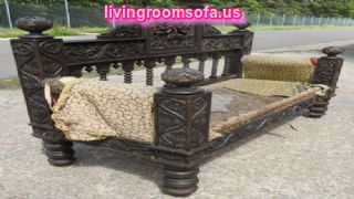 Ancient Wonderful Carved Antique Bench