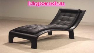 Black Leather Bedroom Chaise Lounge Design