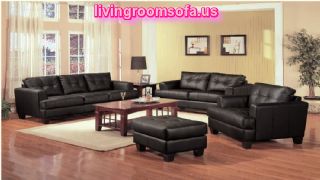  Black Sofa Set For Living Room Furniture