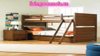 Brown And Double-decker Children Furniture Designs