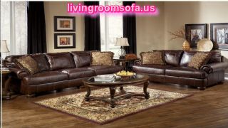 Brown Leather Living Room Sectionals