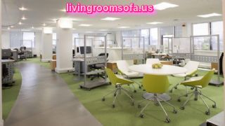 Business Office Green White Interior Decorating