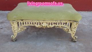  Carved Metal Antique Settee Bench