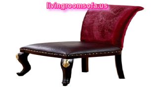  Classic Chair Red Velvet Brown Leather