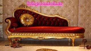 Classic Red Bedroom Chaise Lounge