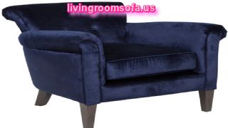 Dark Blue Modern Chairs For Living Room