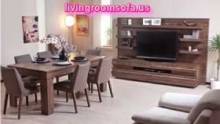 Dark Wooden Casual Dining Room Furniture Design