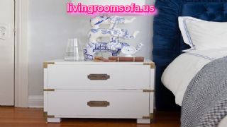 Decorative White Bedside Tables Nightstands