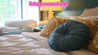 Decorative Closeup Of New Bed Pillows