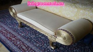  Gray Fabric Bedroom Settee Bench Design