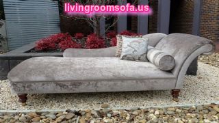 Gray Velvet Bedroom Chaise Lounge Design