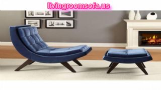 Modern Blue Contemporary Chaise Lounge Chairs For Bedroom