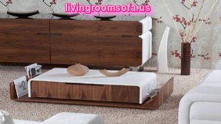 Modern White And Brown Contemporary Coffee Tables