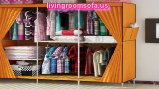 Orange Cheap Style Wardrobe Armoires Designs