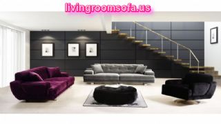 The Most Beaufitul  And Modern Purple,gray And Black Contemporary Fabric Sofas