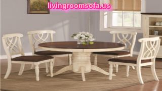 Wood Round Table And Chairs Casual Dining Room Furniture