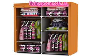 Yellow Cheap Style Wardrobe Armoires Designs