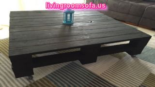 Antique Pallet Black Wood Coffee Table