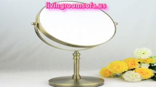  Antique Brass Color Desktop Mirror Double Faced