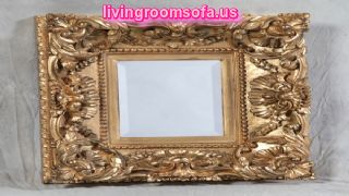  Antique Carved Gold Square Deep Frame Mirror