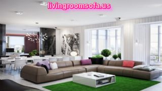 Awesome Brwon Leather Sectional Sofa For Apartement