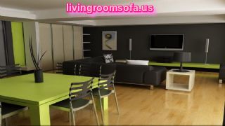  Black And Green Livingroom Idea Corner Sofa Chairs Wall Tv Unit