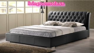 Black Color Letaher Sweet Bed Frame
