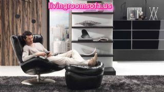  Black Living Room Furniture Chair Ottoman Wall Unit Carpet