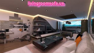 Brick Accent Wall Idea Feat Decorative Corner Wall Bookshelves With Ultra Modern Living Room Furniture Design