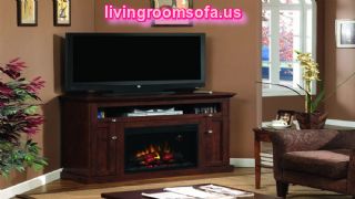 Classic Corner Electric Fireplace With Tv Stand Image