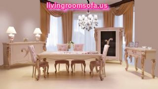 Classic,white And Pink Contemporary Dining Room Tables