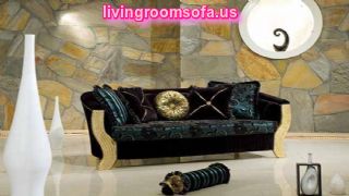 Classical Couch Black Fabric Round And Cube Pillows