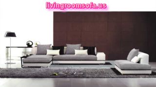 Contemporary Fabric And Leather Match Sofa