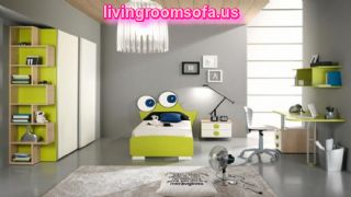 Cool Kids Room Color Ideas With An Adorable White Ceiling Lamp And Fantastic Green Lime Furniture