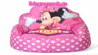 Cute Kids Room Chairs With Minnie Mouse Character And White Polka Dot Motifs Also Pink Background Color