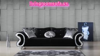Excellent Avant Garde Couch Black Fabric White Wooden Armrests