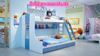 Funky Cool Kids Bedroom Furniture For Boys Design Ideas With Simple Blue Paint Color Ideas Also Creative Bookshelf Design