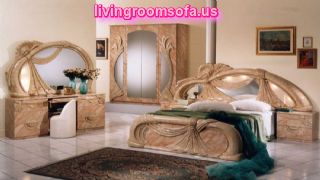 Gina Salome Marble Italian Classic Lacquer Bedroom Set