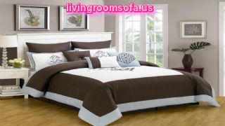 King Baldwin Coffee And Blue Bed In A Bag Set