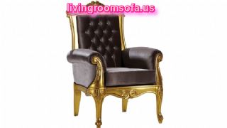 King Design Velvet And Brown Chairs For Living Room